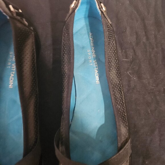 Vintage Adrienne Vittadini Sport Muzi Ballet Flats in black Faux leather Size 8 - Picture 2 of 4